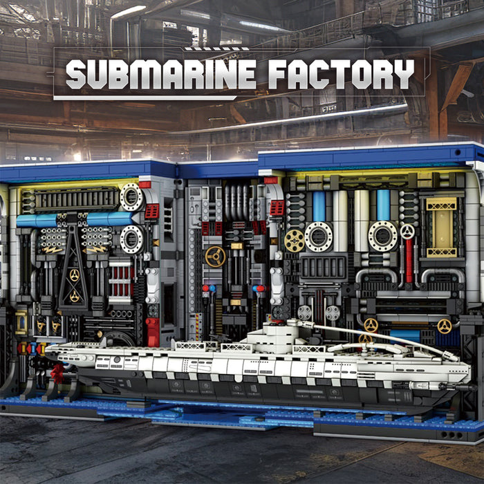 Submarine factory book file street building blocks assembled ornaments building model educational toys（3466PCS）