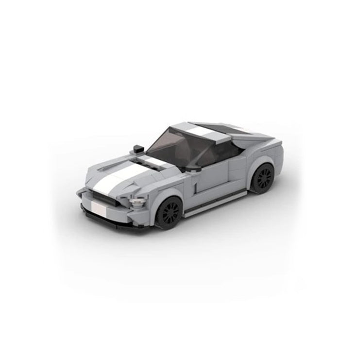 MOC Building Blocks Compatible LEGO Set Racing Classic speed 8 frame Ford Mustang Shelby GT500 Sports Car Light Grey(346PCS)