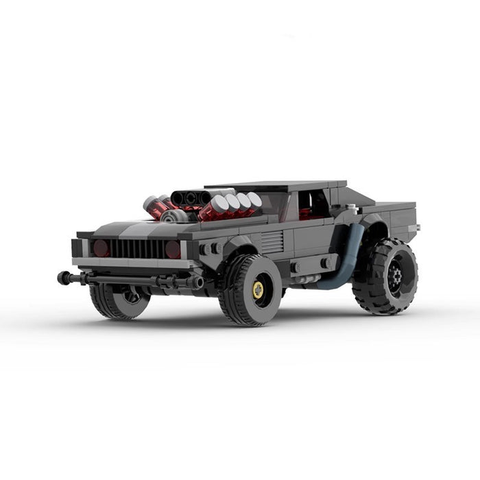 MOC Building Blocks Compatible LEGO Dodge Challenger Cyberpunk Edition Puzzle Model speed series 8 compartment car（329PCS）