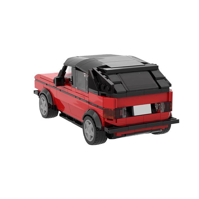 MOC building blocks compatible with LEGO small particles puzzle set red Volkswagen Golf puzzle car(410PCS)