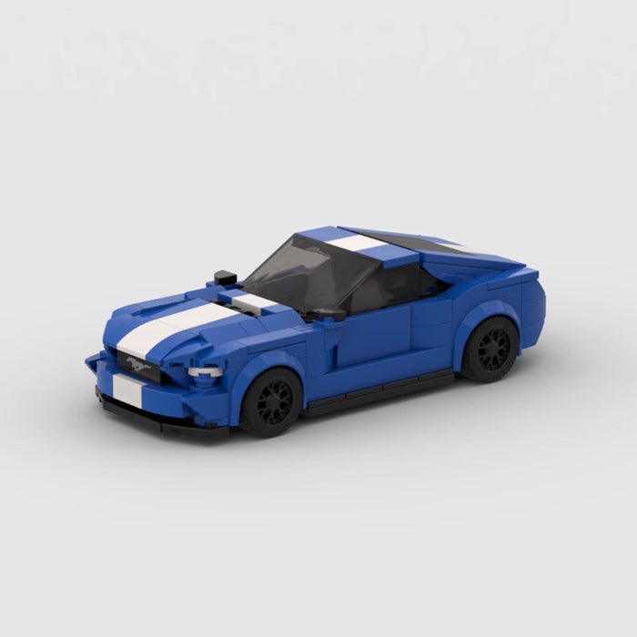 MOC Building Blocks Compatible LEGO Set Racing Classic speed 8 Grid Ford Mustang Shelby GT500 Sports Car Blue(346PCS)