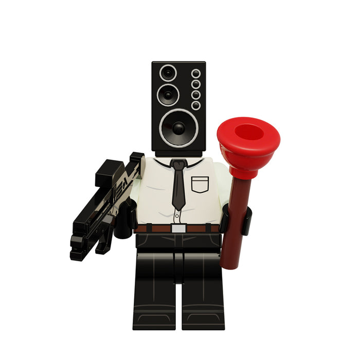 ZYLEGEN 8PCS/Set Toilet Man Series Audio Man TV Man Monitor Man Puzzle Assembly Building Block Toy Bag Minifigure Building Blocks Kid Gift