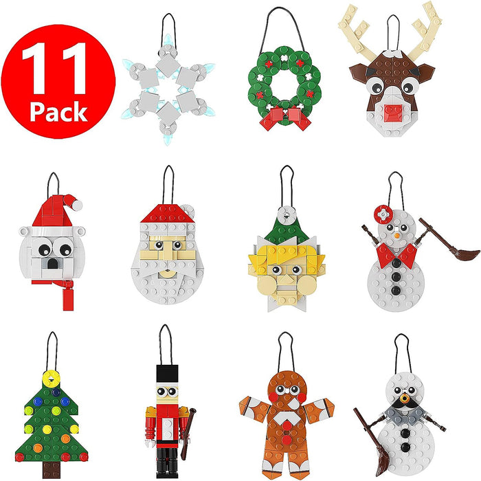 ZYLEGEN Christmas Ornaments Building Kits,DIY Decorative Hanging Ornaments Building Toys,Xmas Home Decorations Building Sets of 11,Best Festival Gift for Kids or Friends(382 PCS),Upgraded Version