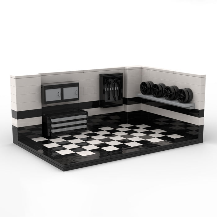 Domestic building blocks MOC compatible LEGO speed8 grid car parking display garage scene boys toys(212pcs)