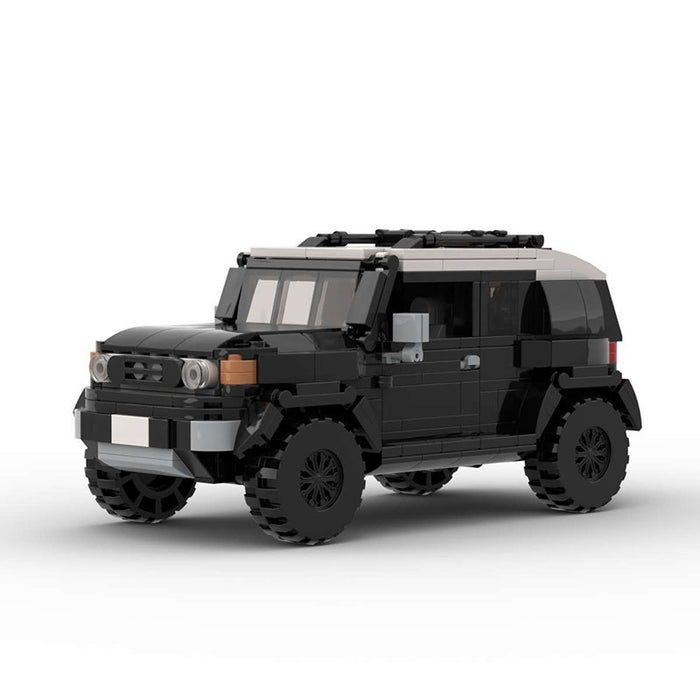 moc building blocks cooler v2 puzzle compatible with lego toyota fj cruiser speed series 8 frame car man black(566PCS)