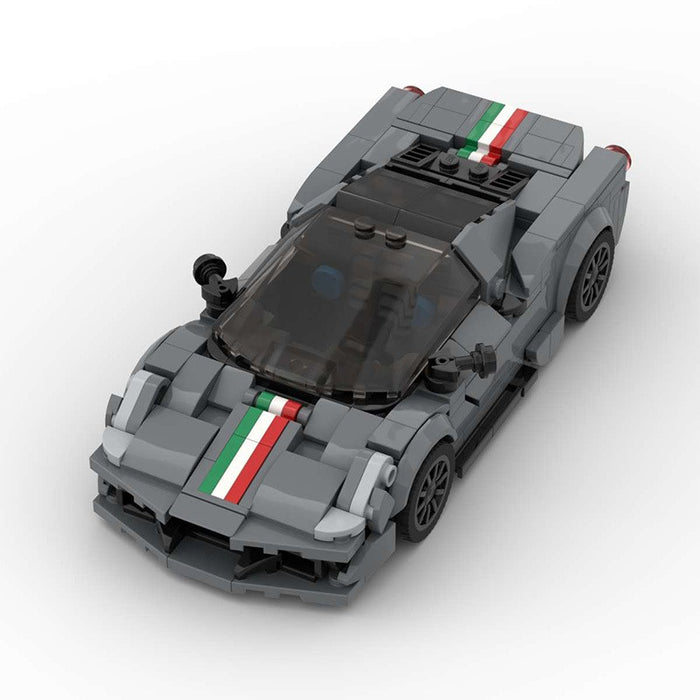 MOC building blocks compatible LEGO assembled Ferrari 488pista sports car model speed series boys 8 frame car（348PCS）