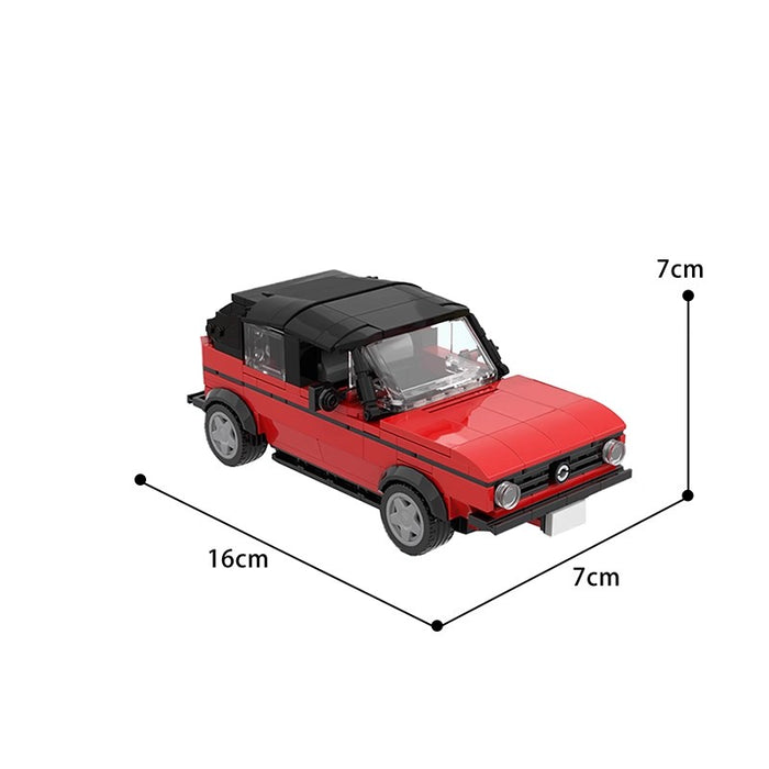 MOC building blocks compatible with LEGO small particles puzzle set red Volkswagen Golf puzzle car(410PCS)