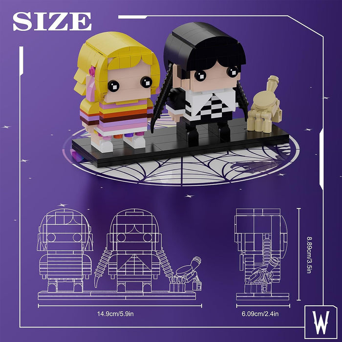 ZYLEGEN Wednesday Addams and Enid Wolf Girl Figure Building Sets ,Famous Tv Toys Birthday Gifts for Girls Friends Party 6+(305pcs)