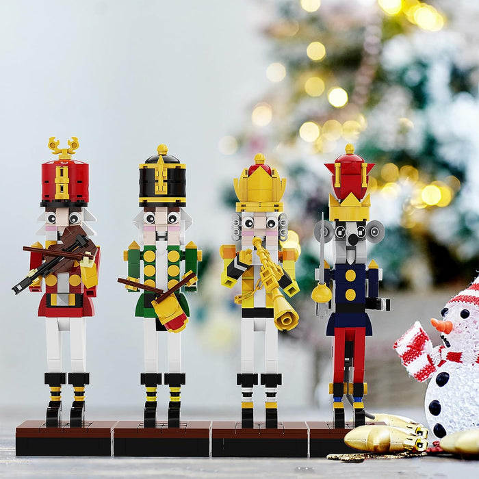 ZYLEGEN Christmas Nutcracker Building Kits, Xmas Nutcracker King and Soldier Building Sets,Contain Trumpeter Drummer Violinist and Commander, Compatible for Lego, Collectible Nutcracker Model (697 PCS)