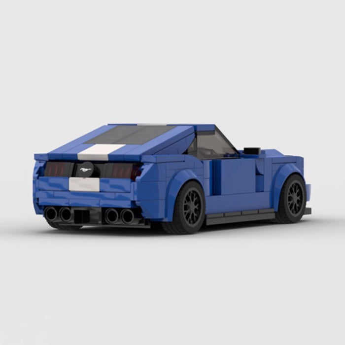 MOC Building Blocks Compatible LEGO Set Racing Classic speed 8 Grid Ford Mustang Shelby GT500 Sports Car Blue(346PCS)