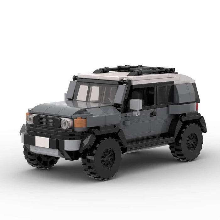 moc building blocks cooler v2 puzzle compatible with lego toyota fj cruiser speed series 8 frame car man dark gray（569PCS）
