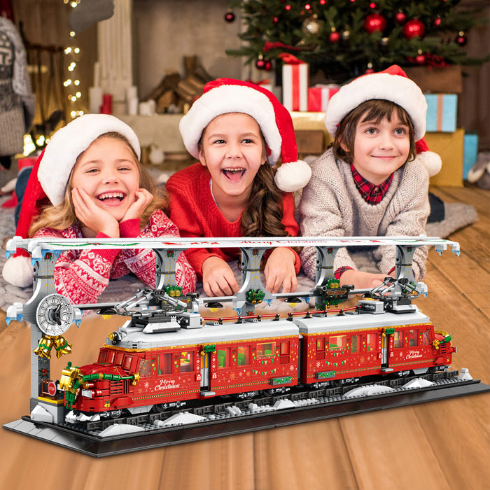 ZYLEGEN Christmas Train Building Kit with Train Track,Christmas Train Set with Snowman,Stocking Stuffer for Kids,Xmas Gifts for Boys Girls,Collectible Steam Locomotive Display Toys Set(2,833+Pcs)