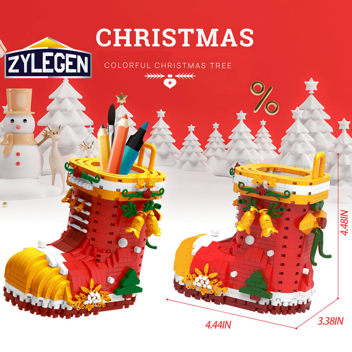 ZYLEGEN DIY Christmas Building Blocks Set,Christmas Santa's Sock Building Set,Building Blocks Model Set Xmas Gift for Kids and Adults,Christmas Sock Toys for Boys Girls(950pcs)