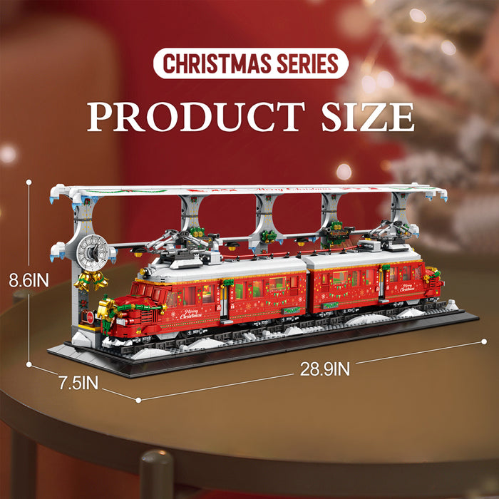 ZYLEGEN Christmas Train Building Kit with Train Track,Christmas Train Set with Snowman,Stocking Stuffer for Kids,Xmas Gifts for Boys Girls,Collectible Steam Locomotive Display Toys Set(2,833+Pcs)
