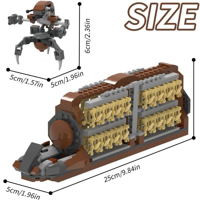 ZYLEGEN 32-Piece Battle Soldiers Army Clanker Platoon Attack Craft Building Kit, with 2 Droidekas Action Figures Building Blocks Set, Toys Gifts for Boys Kids Ages 6-12 Year Old (537 Pieces)