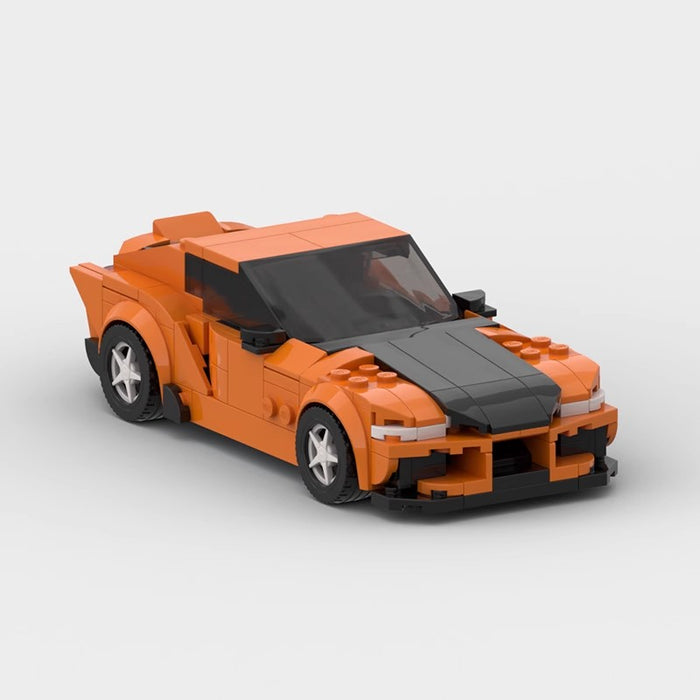MOC building blocks applicable compatible with LEGO toys 8 frame car speed and passion speed bull king Toyota SupraGR racing car sports car Orange（296PCS）