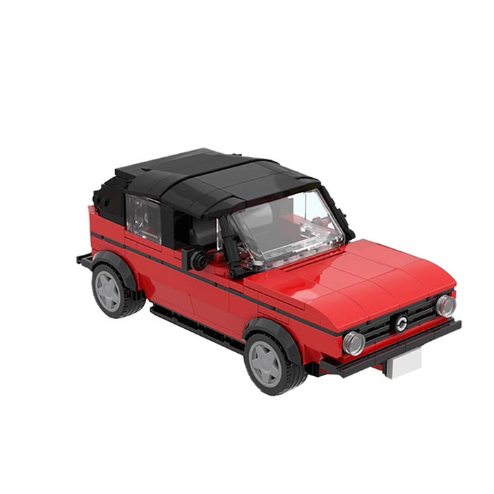 MOC building blocks compatible with LEGO small particles puzzle set red Volkswagen Golf puzzle car(410PCS)