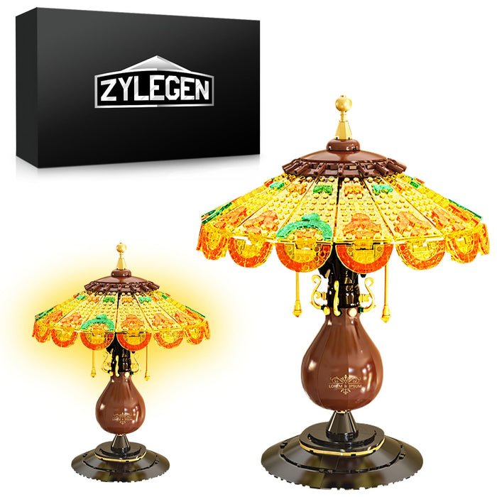 ZYLEGEN Table Lamp Toy Mini Building Set with a LED Light Building Blocks Kit, Home Room Office Décor for Adults, Creative Ideas Toy Gift for Kids Boys Girls,Not Compatible with Lego(804Pcs)