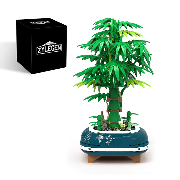 ZYLEGEN Bamboo Bonsai Tree Toy Building Set,Green Tree and Pot,Modular Building Block Bricks Bonsai Tree for Playsets or Display for Teens and Adults,Gift for Home and Office Decor(528PCS)