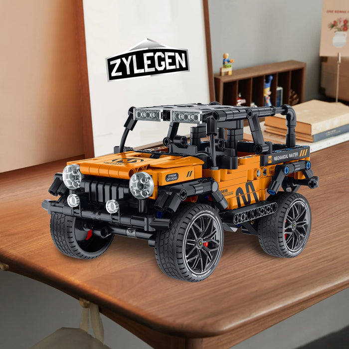 ZYLEGEN Mini Technique Jeep Wrangle 4x4 Toy Car Model Building Kit, All Terrain Off Roader SUV,1:14 Scale Off-Road Car Model Building Blocks Toys,Gift Idea for Kids, Boys and Girls(502Pcs)
