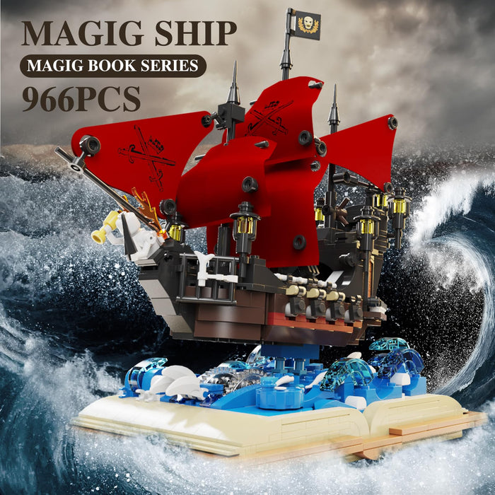 ZYLEGEN Ideas Pirates Ship Model Building Blocks Kits, Queen Anne Pirates Ship Building Toy Set,Sailboat Model Construction Set to Build, Gift for Kids, Boys,and Girls Ages 12+ Years Old(966Pcs)