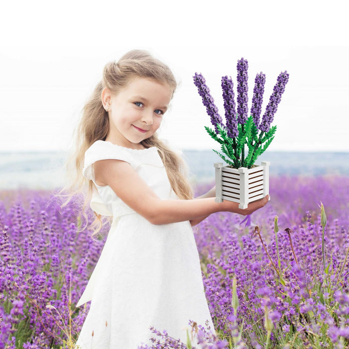 ZYLEGEN Lavender Building Sets for Adults,Artificial Flowers Home Décor,Housewarming Gifts Idea, for Her and Him,Botanical Collection for Ages 8-12 yrs Old Girl(1,204Pcs)