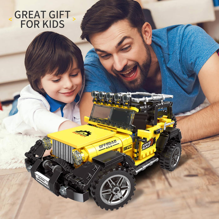 ZYLEGEN Jeep Wrangler 4x4 Toy Car Model Building Kit, All Terrain Off Roader SUV Truck Building Block Set, Racing Car Building Blocks Gift Idea for Kids and Adults, Boys and Girls(610Pcs)