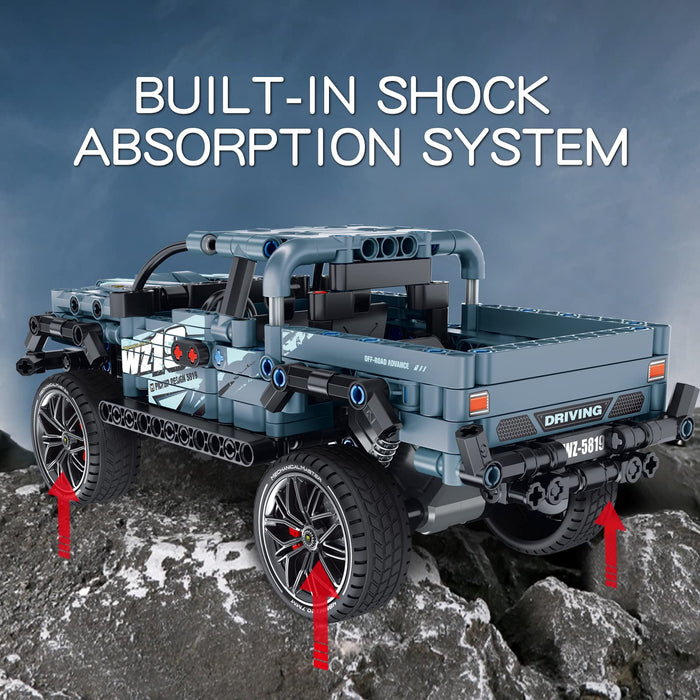 ZYLEGEN Dodg T.rex Off Road Pickup Truck Building Kit,MOC Technique Building Blocks and Engineering Toy,1:14 Scale Off-Road Car Model Building Blocks Toys, for Truck Enthusiasts(555 pcs)