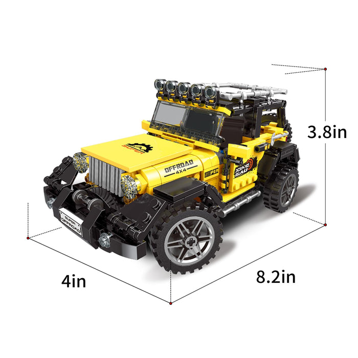 ZYLEGEN Jeep Wrangler 4x4 Toy Car Model Building Kit, All Terrain Off Roader SUV Truck Building Block Set, Racing Car Building Blocks Gift Idea for Kids and Adults, Boys and Girls(610Pcs)