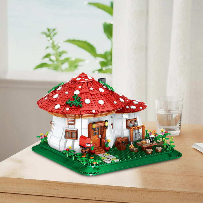 ZYLEGEN Mushroom House Building Blocks Kit,House Garden Treehouse Mini Bricks Model Set,Modular Architecture Building Toy Set,Home Decor Gift Idea for Adults and Kids(2,233Pcs)