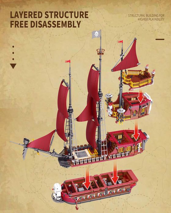 Queen Anna's Revenge Pirate Ship Building Set