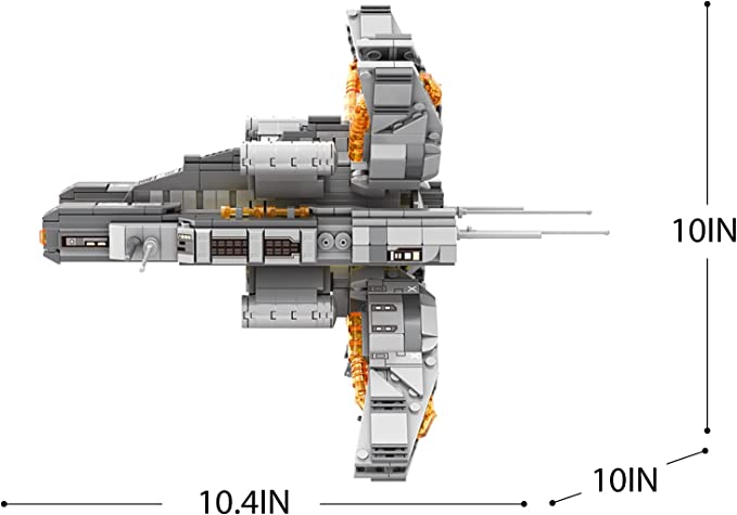 MOC Combat Frigate Building Toy Set with Light