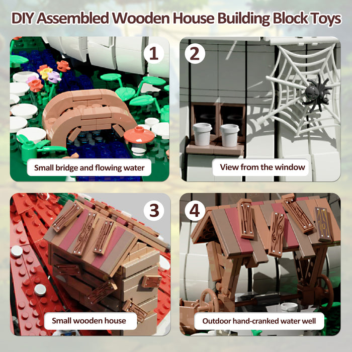 Mushroom House MOC Building Blocks Set with Figures