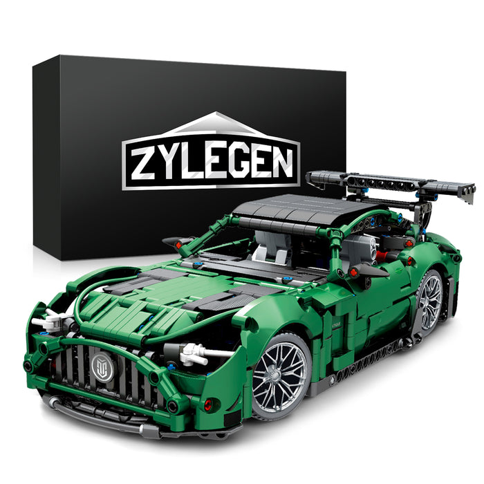 Zylegen Race Car Building Kit,Moc Super Car Building Block Set and Engineering Toy, Adult Collectible Sports Car with 1:14 Scale Model Engine (1460 Pcs)